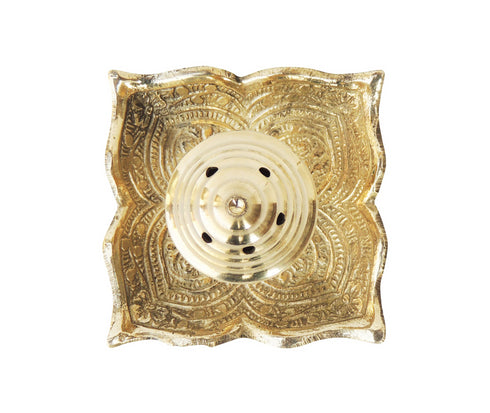 Brass Agarbatti Stand Plate Square 0.065kg